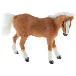 Simulation Kunstfell Tiermodell Spielzeugfiguren Home Decor Hellbraunes Pferd
