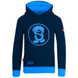 Baumwoll Hoodie Pullover mit Kapuze Troll Marineblau/Mittelblau Größe 98 98