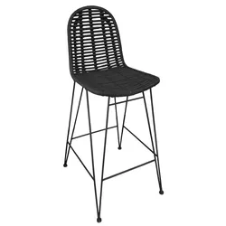 SIT Möbel RATTAN Barhocker Metall/Rattan antikschwarz - Antikschwarz