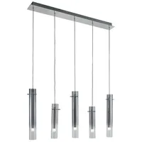 LUCANDE Korvitha 5 LED Pendelleuchte Smoke/Silver