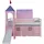Homestyle4u Hochbett 90 x 200 cm Kiefer massiv weiß rosa