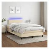 vidaXL Boxspringbett 120 x 200 cm Creme