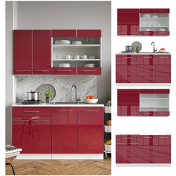 Vicco Küchenzeile Singleküche Küchenblock 140cm Fame-Line Hochglanz Fronten