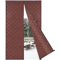Risareyi Magnet Wärmeschutzvorhang für Türen 95x215cm, Braun PU Leder Türvorhang Thermo Kälteschutz Winter Wasserdicht Winddicht Staubdicht Kälteschutzvorhang für Balkontür