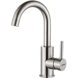 GRIFEMA Wasserhahn Bad Hoch - 360° drehbarer Mischbatterie Waschbecken (180mm Auslaufhöhe), Edelstahl Waschtischarmatur, Wassersparender Einhebelmischer für Badezimmer & Gäste-WC, G1002A