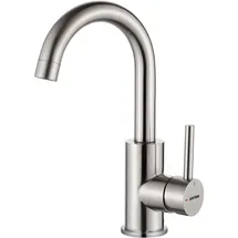 GRIFEMA Wasserhahn Bad Hoch - 360° drehbarer Mischbatterie Waschbecken (180mm Auslaufhöhe), Edelstahl Waschtischarmatur, Wassersparender Einhebelmischer für Badezimmer & Gäste-WC, G1002A