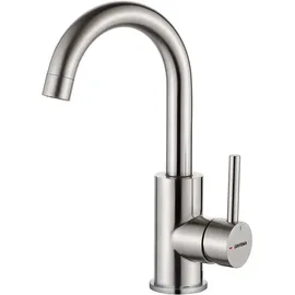 GRIFEMA Wasserhahn Bad Hoch - 360° drehbarer Mischbatterie Waschbecken (180mm Auslaufhöhe), Edelstahl Waschtischarmatur, Wassersparender Einhebelmischer für Badezimmer & Gäste-WC, G1002A