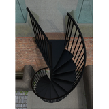 Minka Außenspindeltreppe Rondo Zink Color 38 - 305,5cm Geschosshöhe Anthrazit 140cm Durchmesser