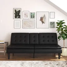 dorel home »MAINE, Kinosofa mit Relax- und Bettfunktion, 2 Getränkehalter,« Liegefläche 190 x 110 cm, Webstoff und Kunstleder schwarz