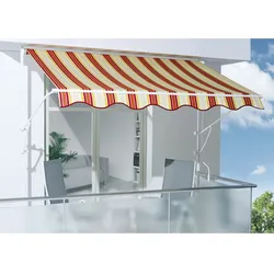 Spettmann Fallarmmarkisen Gestell silber, 200x160 cm Dessin 5996 gelb/rot