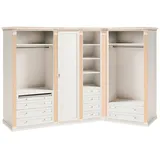 Weißes Eck-Kleiderschränke Massivholz L-Form Modernes Luxusmöbel Schrank