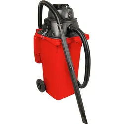 BRB Nass-/Trockensauger/Industriesauger 1100 Watt, mit 120 Liter Behälter (DIN Mülltonne) rot, inkl. zusätzl. Steckdosenanschluss