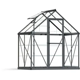 CANOPIA Palram - Canopia Aluminium Gewächshaus Harmony 185 x 126 cm mit 0,7 mm klaren Polycarbonatplatten grau