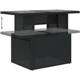 vidaXL Gartensofa-Set mit Kissen Schwarz Poly Rattan