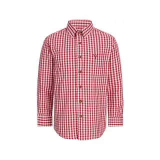 Nübler Kindertrachtenhemd Langarm Horas in Rot | Gr.: 116