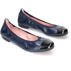 Pretty Ballerinas für Damen. 48780 Shirley Blaue Leder Ballerinas (35), Wohnung, Keine, Lässig