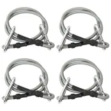 vidaXL Seile mit Karabiner 4 Stk. Gummi Schwarz/Silber