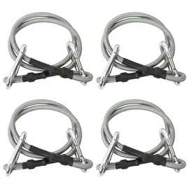 vidaXL Seile mit Karabiner 4 Stk. Gummi Schwarz/Silber