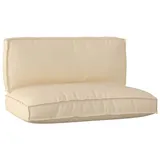 vidaXL Sitzauflage 2 x 120 x 80 x 10 cm beige 2 St.