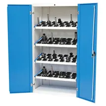 Bedrunka+Hirth Flügeltürenschrank Stahl 1.838 x 980 x 500 mm lichtgrau/lichtblau mit 4 Werkzeugaufnahmen