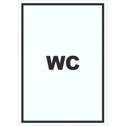 WC Schild mit Text Toilette Klo hochkant A4 (210x297mm)