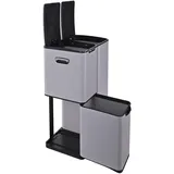 Hti-Living Mülleimer 3 Behälter 75 l Grau