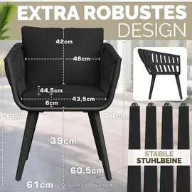 tillvex Gartenstuhl 55 x 60 x 90 cm schwarz 1 St.