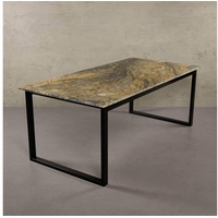 MAGNA Atelier Esstisch BERGEN mit Marmor Tischplatte, Esstisch eckig, Metallgestell, Exclusive Line, 200x100x75cm bunt 160 cm x 75 cm x 100 cm