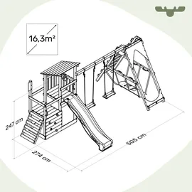 FATMOOSE Spielturm FruityForest mit SurfSwing und Rutsche Apfelgrün