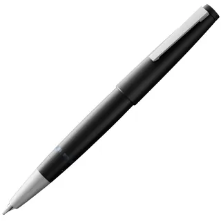 Lamy 2000 black Füller – edler Füllfederhalter im robusten Gehäuse aus Polycarbonat – 14 kt. Goldfeder, partiell platiniert & in Strichbreite B