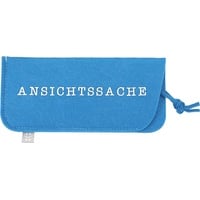 Depesche 11838-025 - Brillenetui aus Filz, in Blau und mit der Aufschrift ,,Ansichtssache ́ ́