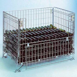 BRB Gitterbox-Faltbehälter, glanzverzinkt, LxBxH 1280 x 820 x 950 mm, Maschenweite 120 x 60 mm