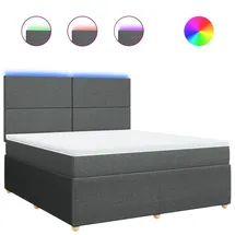 vidaXL Boxspringbett 180 x 200 cm Dunkelgrau