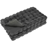 VidaXL Kunstfell Kaninchenfell Decke Dunkelgrau 150 x 220 cm