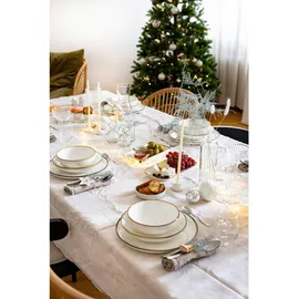 Mäser Schüssel oval 22 x 19 cm, Weiss mit braunem Rand 2er Set, Pintar, Brauner Rand, 594015