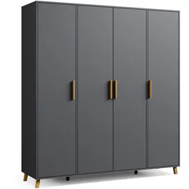 Rauch Drehtürenschrank Shinjo 187 x 203 x 53 cm Grau