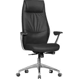 FineBuy Bürostuhl Echt-Leder Schreibtischstuhl Chefsessel Drehstuhl 120KG | Gr.: onesize