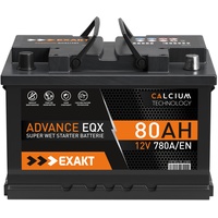 EXAKT Autobatterie 80Ah 12V 780A/EN Starter Batterie ersetzt 74Ah 75Ah 77Ah