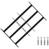 vidaXL Sicherheitsgitter für Fenster mit 3 Querstangen 3 pcs 43-74 cm
