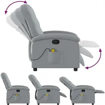 vidaXL Massagesessel 93 x 101 x 93 cm Hellgrau mit Fernbedienung