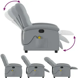 vidaXL Massagesessel 93 x 101 x 93 cm Hellgrau mit Fernbedienung