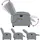 vidaXL Massagesessel 93 x 101 x 93 cm Hellgrau mit Fernbedienung