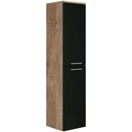 Badplaats - Badezimmer Badschrank Saturnus 130cm Kastanie mit mat Schw