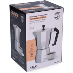 EDM 3-Tassen-Kaffeemaschine aus Aluminium