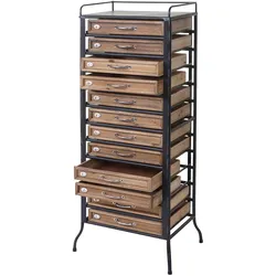 Apotheker-Schrank HWC-A43, Tanne Holz massiv Vintage Shabby-Look 129x55x38cm