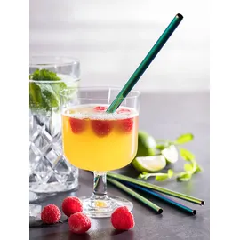 Buddy's Buddy ́s Bar", bunt, B:0,8cm H:21,5cm L:0,8cm T:0,8cm Ø:0,8cm, Edelstahl, Küchenhelfer-Sets, wiederverwendbar, 6 Strohhalme + Reinigungsbürste, Regenbogen-Look