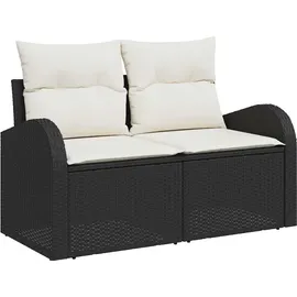 vidaXL Garten-Sofa-Set 8-tlg. Schwarz/Weiß