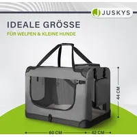 Juskys Hundetransportbox M faltbar 42 x 60 x 44 cm Grau