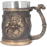 Retro-piraten-bierkrug Aus Edelstahl, Großes Fassungsvermögen Für Kaffee Und Getränke, Bronzefarbenes Finish.