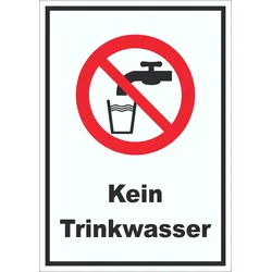 Kein Trinkwasser Aufkleber Nicht Trinken A8 (52x74mm)